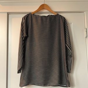 LAUREN Synthetic B&W boatneck tunic style XS